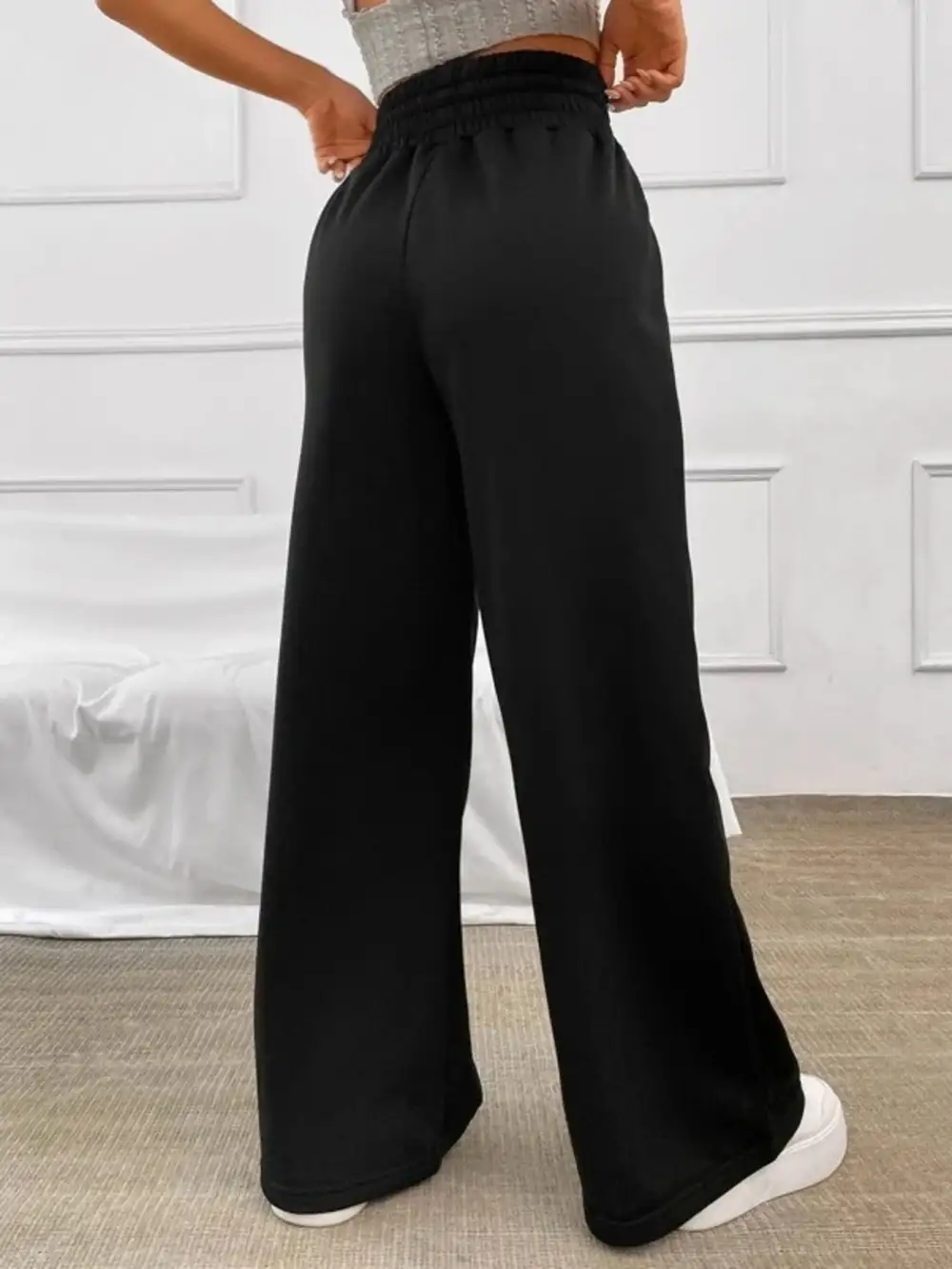 Wide Leg Drawstring Waist Pants