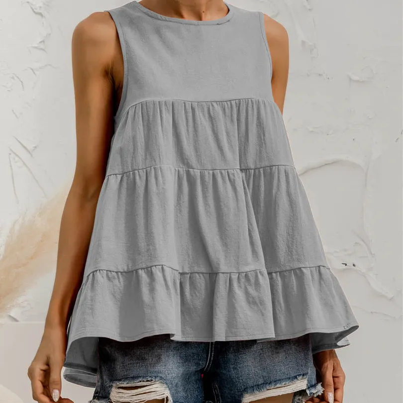 Round Neck Tiered Tank