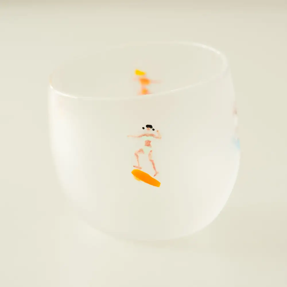 Irregular Rim Artisan Glass Cup