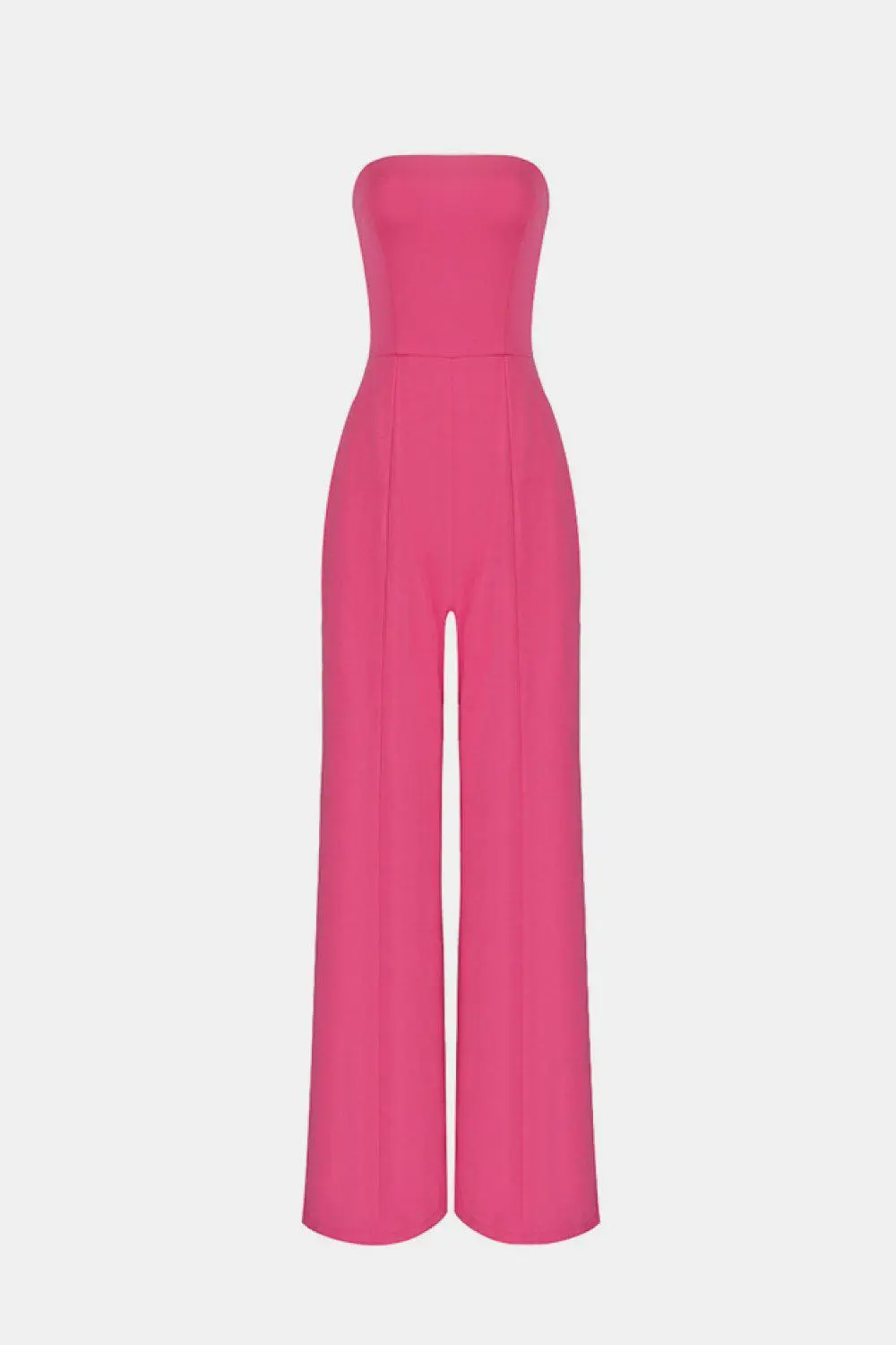 Strapless High Waisted Wide Leg Jumpsuit