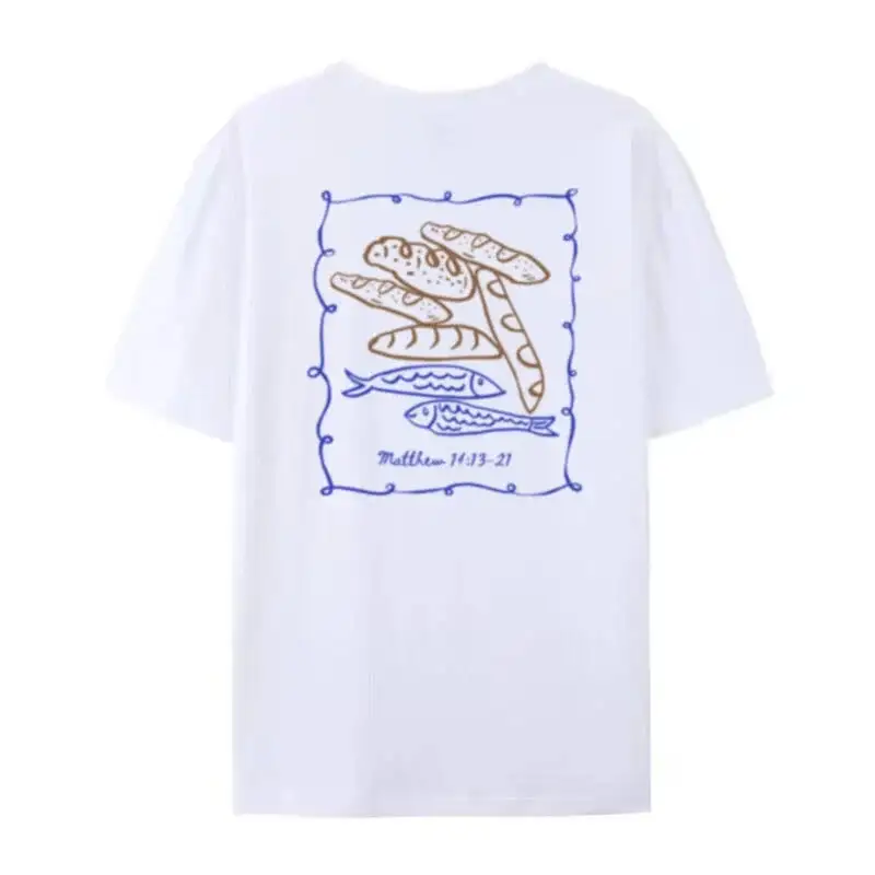 Fish Back Print Cotton T-Shirt