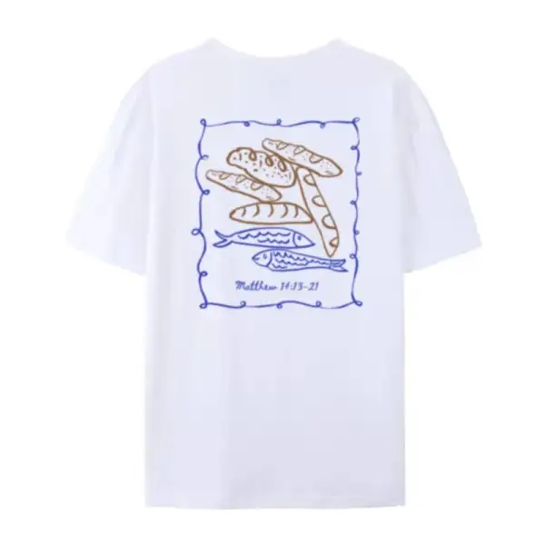 Fish Back Print Cotton T-Shirt
