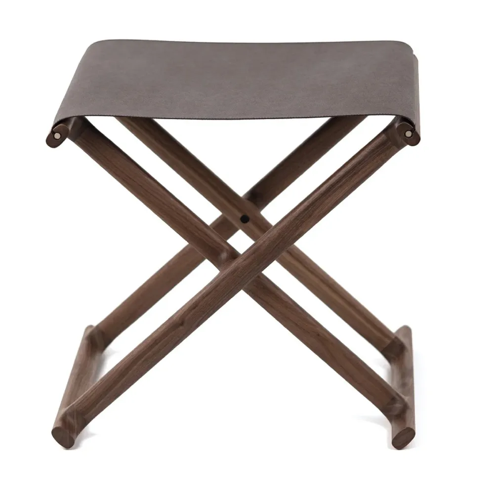 Outdoor Solid Walnut Folding Stool