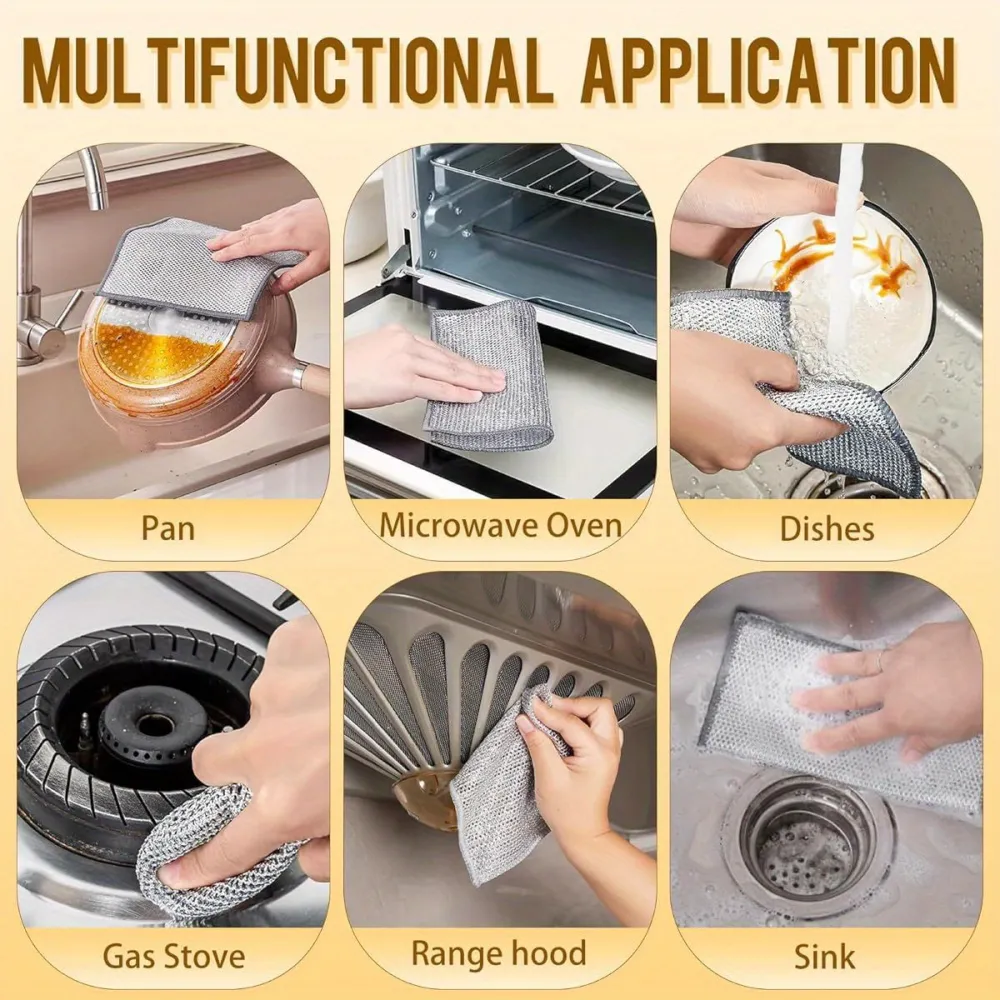 10-Pack Double-Layer Mesh Cleaning Cloths