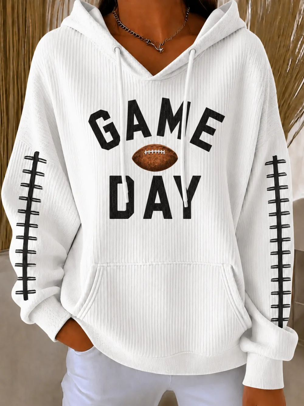 Women'S Football Fans Gameday Print Hooded Sweatshirt