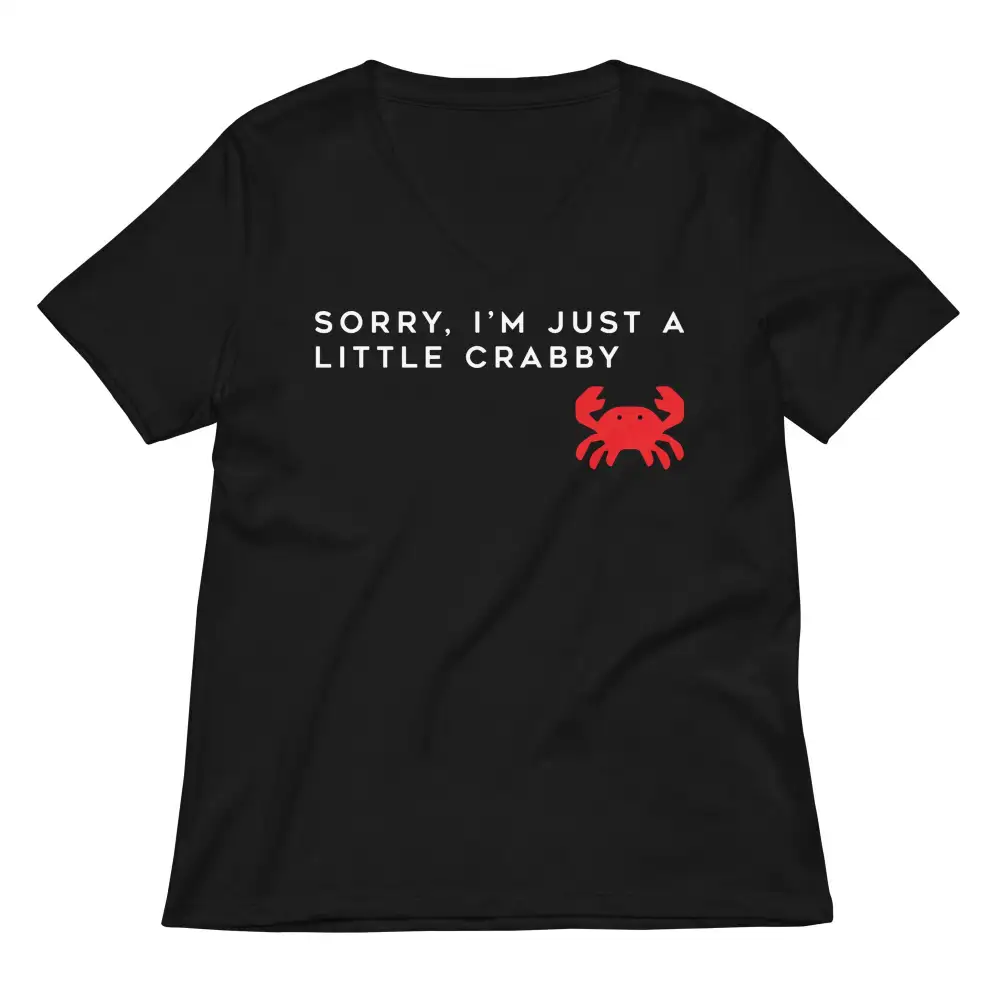 Crabby Print V Neck Tee