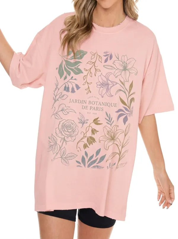 Women's Botanical Garden Paris Floral Printed T-shirt
