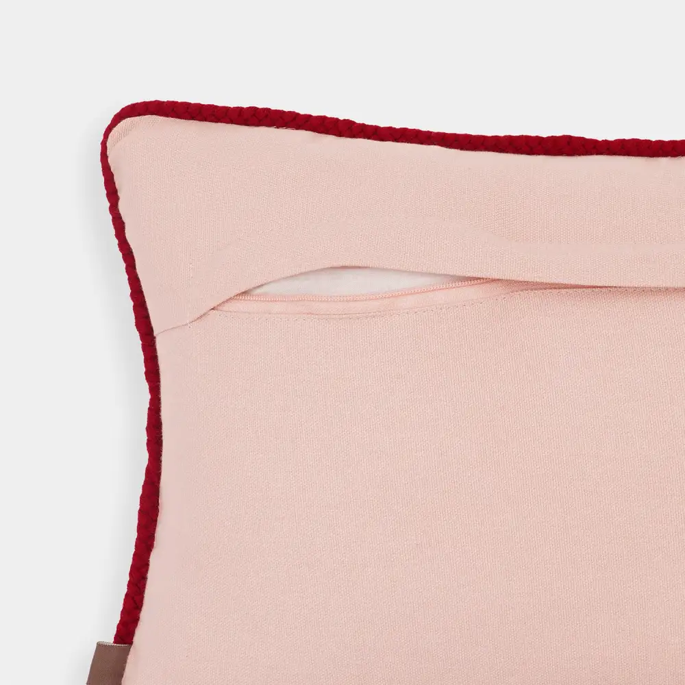 Pink Red Applique Cushion Cover