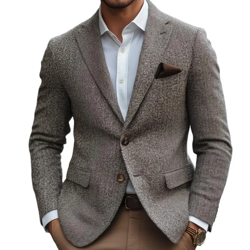 Buttoned Sharp Lapel Blazer