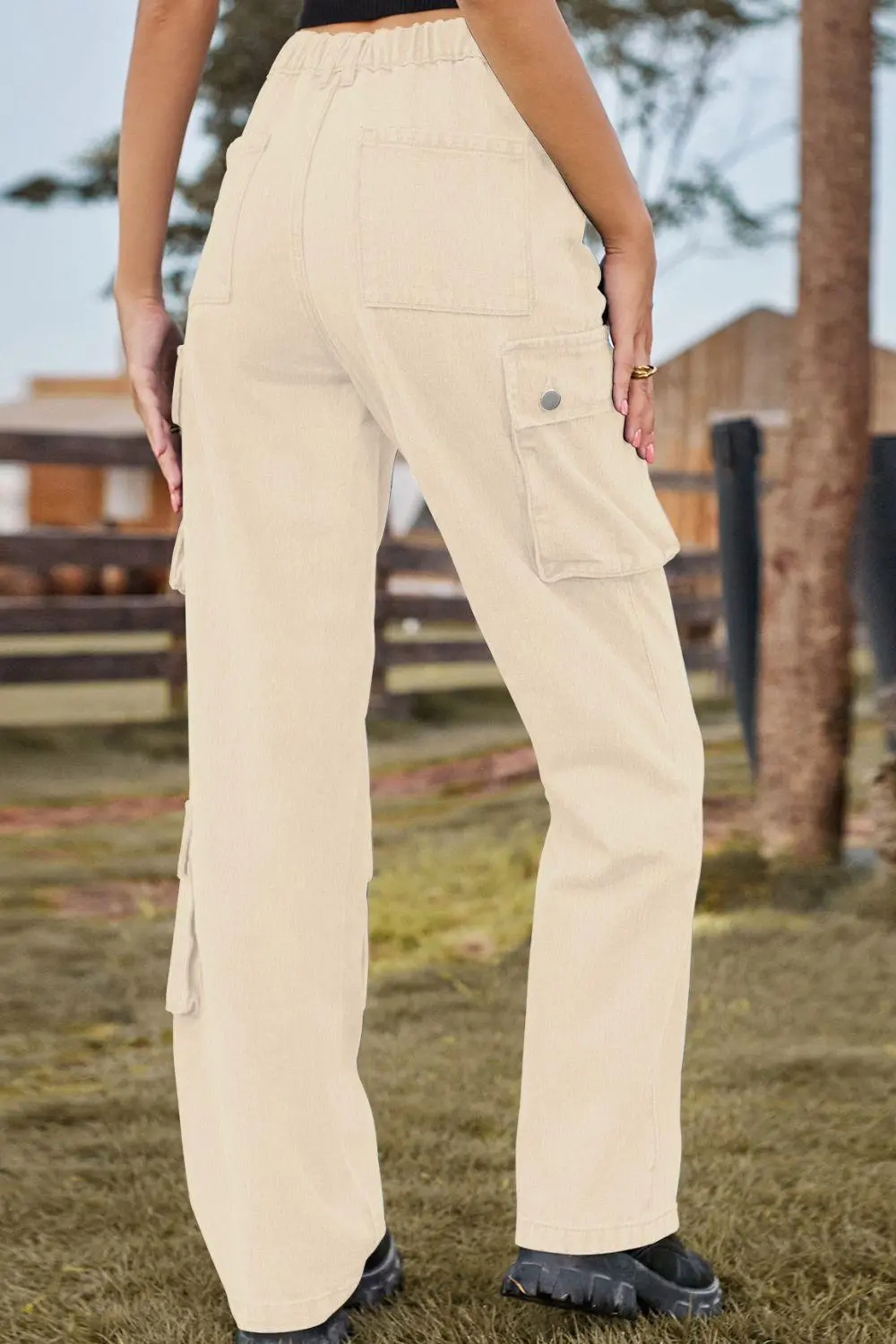 Loose Fit Long Pocket Denim Jeans