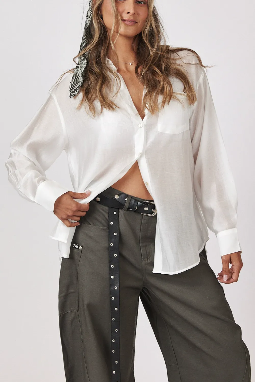 Layered Button Front Shirt