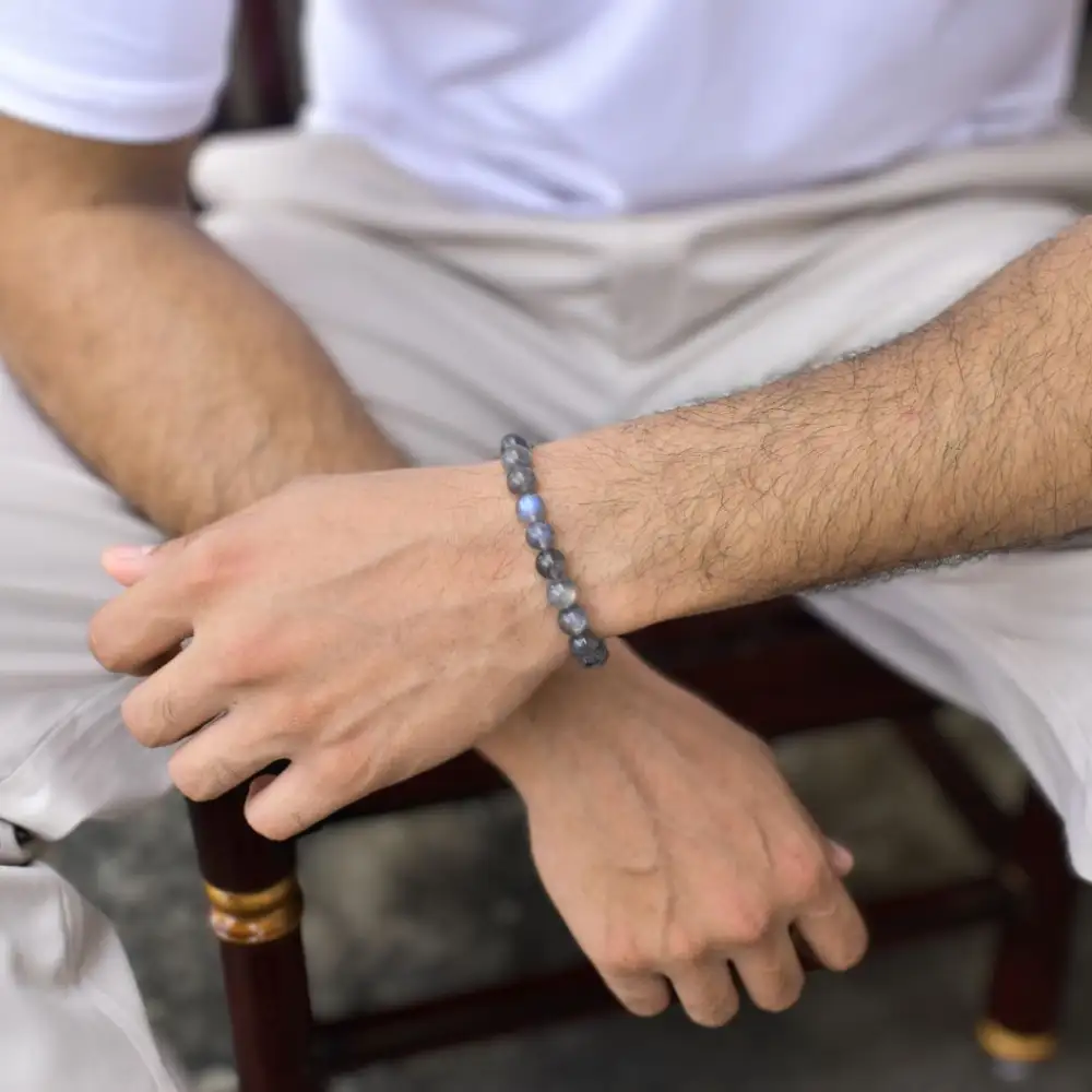 Minimal Labradorite Bead Bracelet