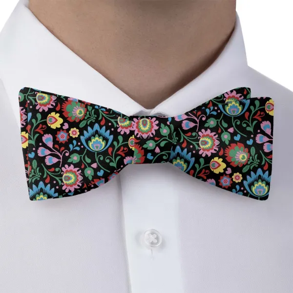 Electric Daisy Floral Motif Bow Tie
