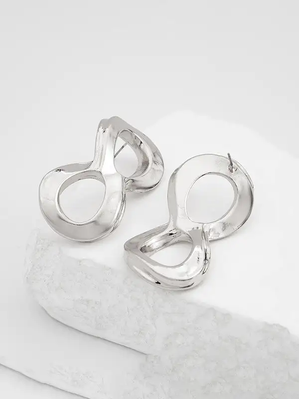 Sculptural Geometric Accent Earrings