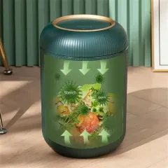 Oval Plastic Garbage Bin with Lid