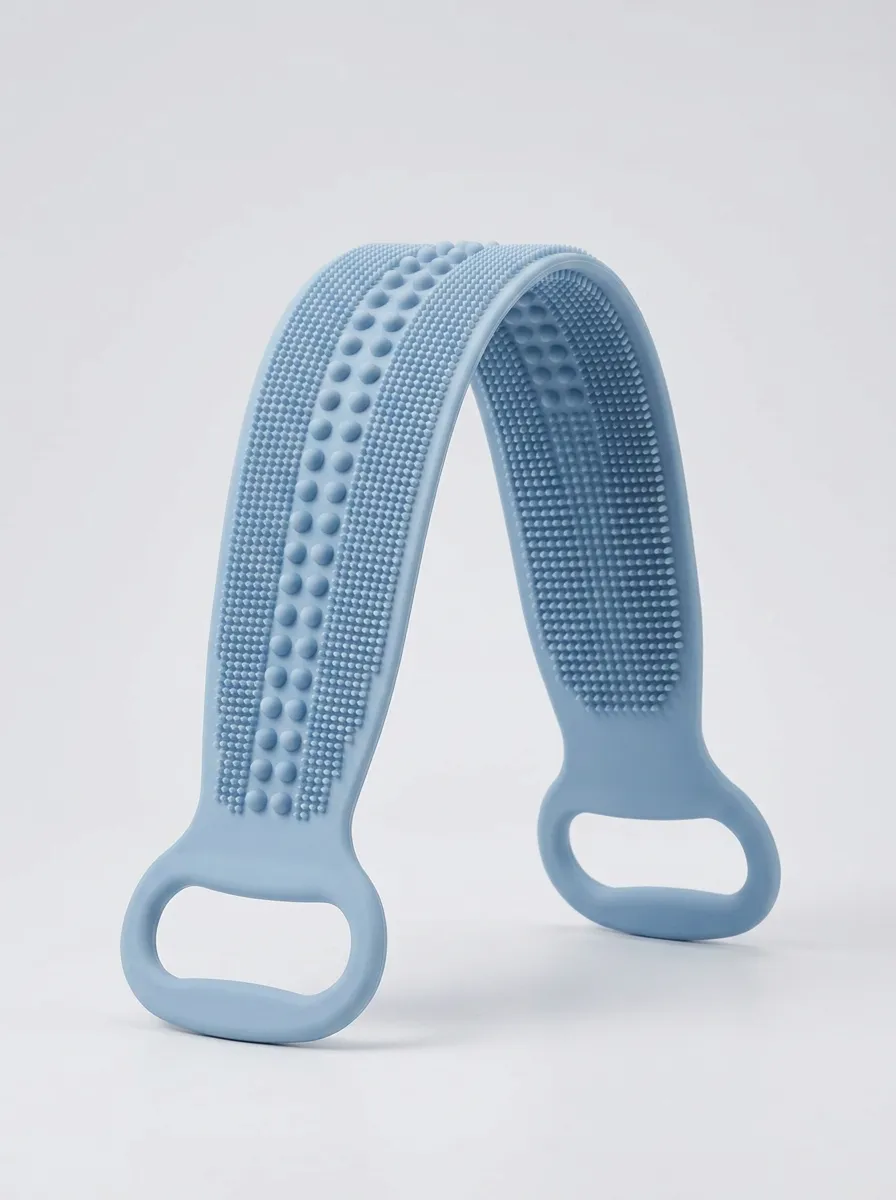 Textured Silicone Bathing Back Scrubber Strap