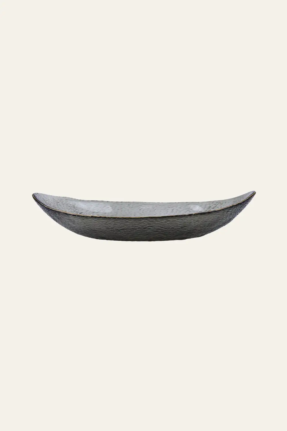 Boat Shape Tinted Glass Serving Platter