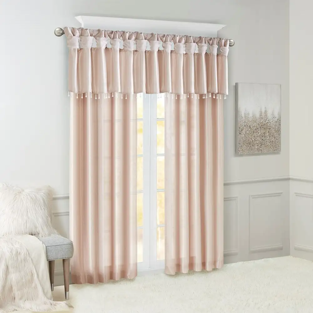 Clean-Lined Faux Silk Twist-Tab Curtain Panel