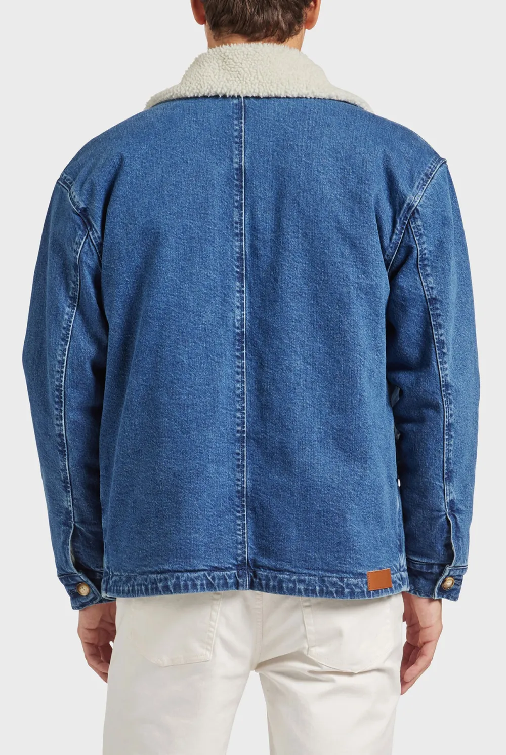 Fleece Lined Denim Button Front Jacket