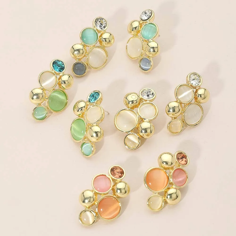Polished Pearl-Inspired Stud Earrings