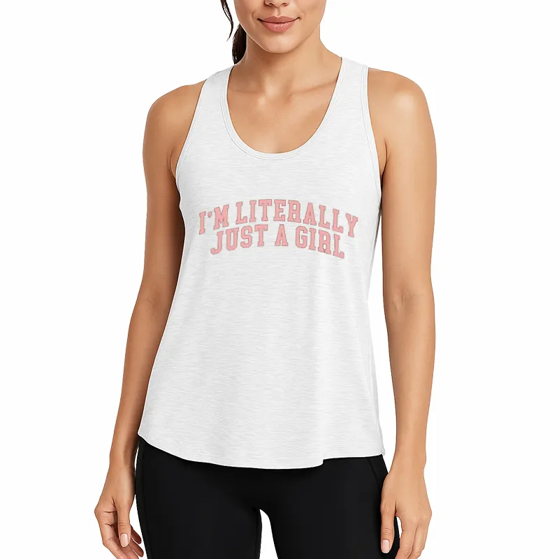 I M Literally Just Girl Athletic Tank