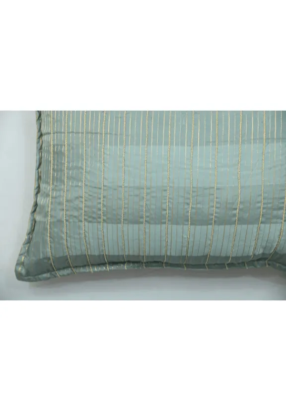 Woven Striped Silk Lumbar Decorative Cushion Cover