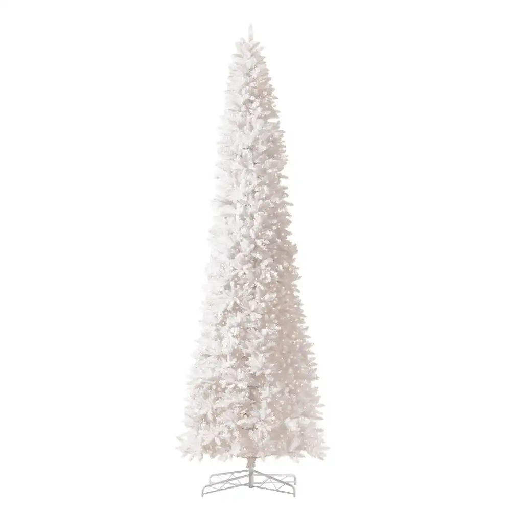 Slim Artificial Christmas Tree with Warm LED Lights and Bendable Branches Home Botanical