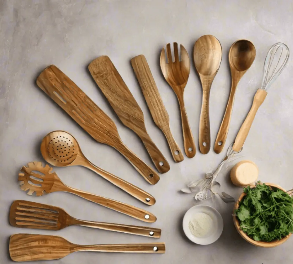Teak Culinary Utensil Collection
