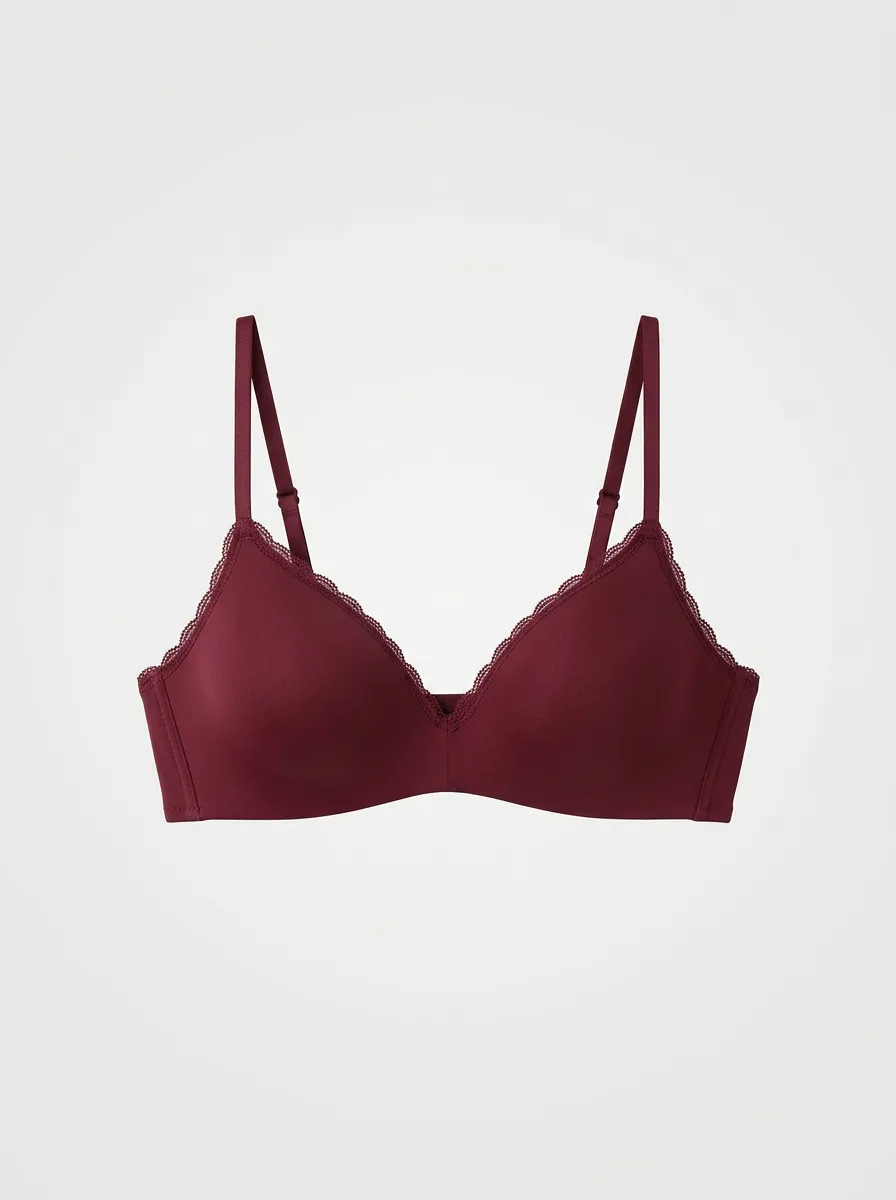 Modern Wireless Lace Trim Detail Finish Women's Bra