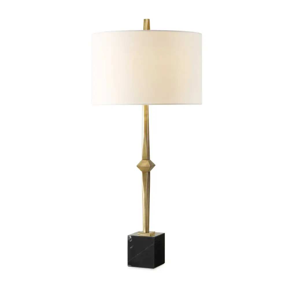Round Linen Table Lamp