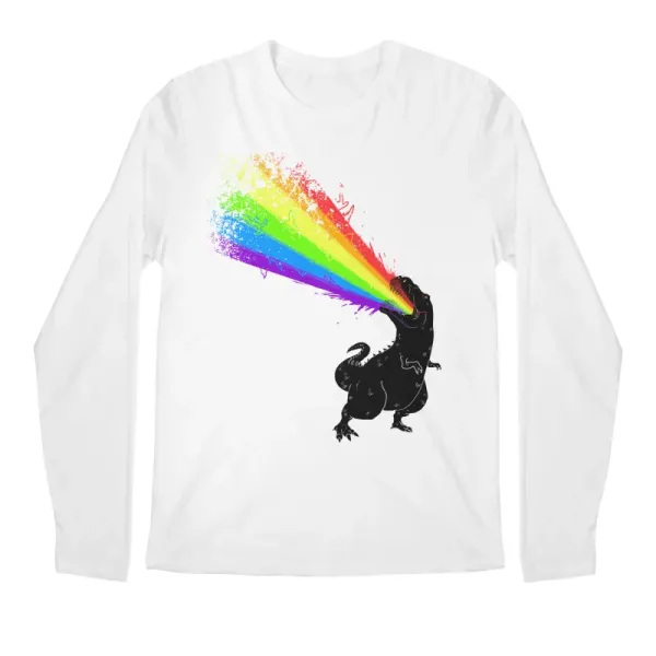 Men's Daily Cartoon Dinosaur Graffiti Long-Sleeved T-Shirt
