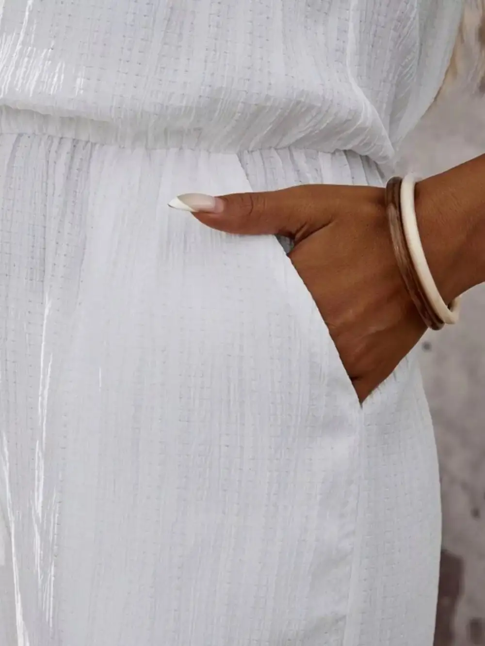 Plus Size Tassel Sleeveless Wide Leg Jumpsuit