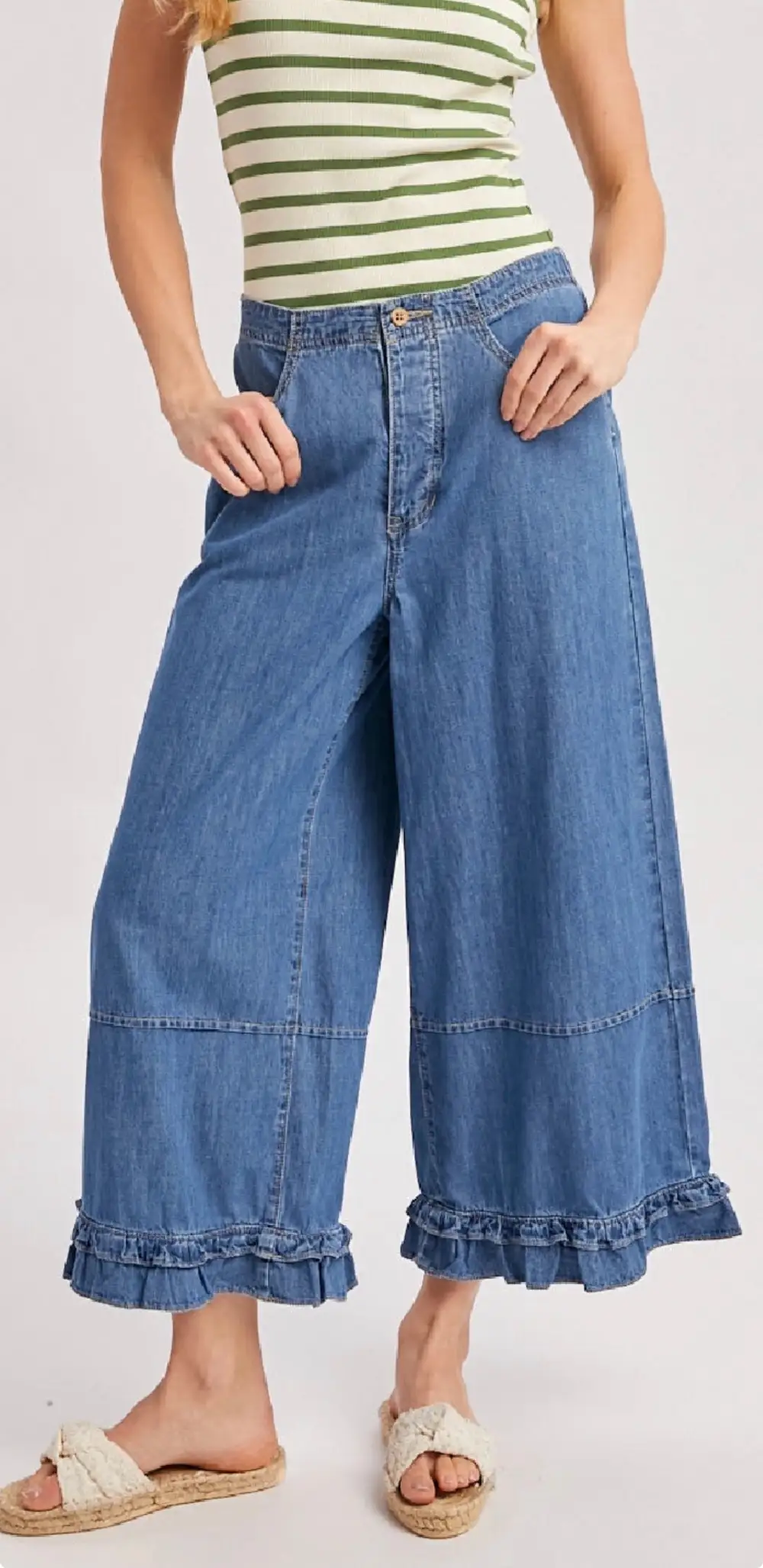 Roomy Zip Wide Leg Everyday Jeans