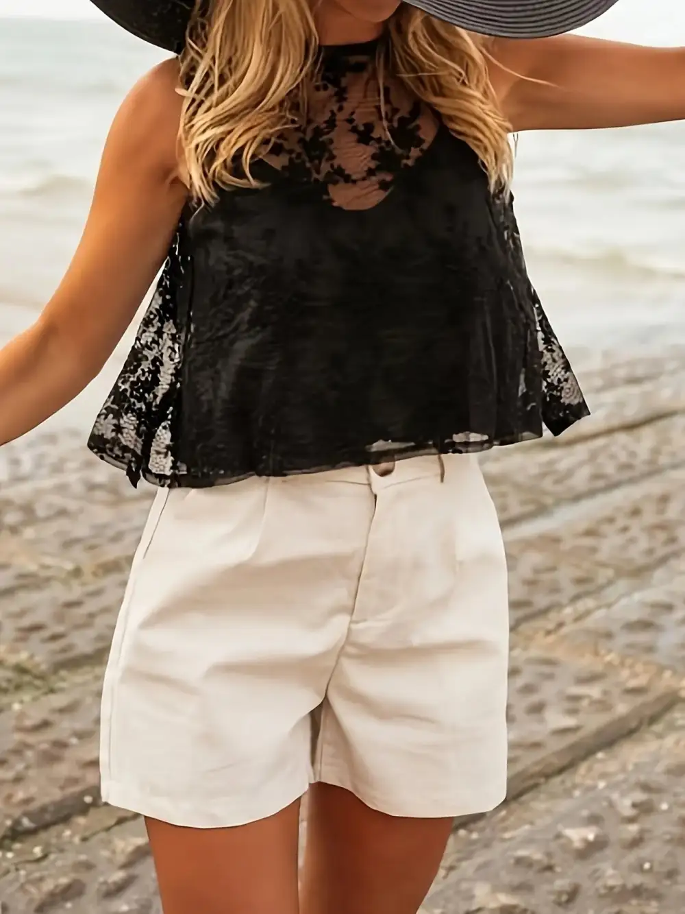 Lace Tie-Back Tank