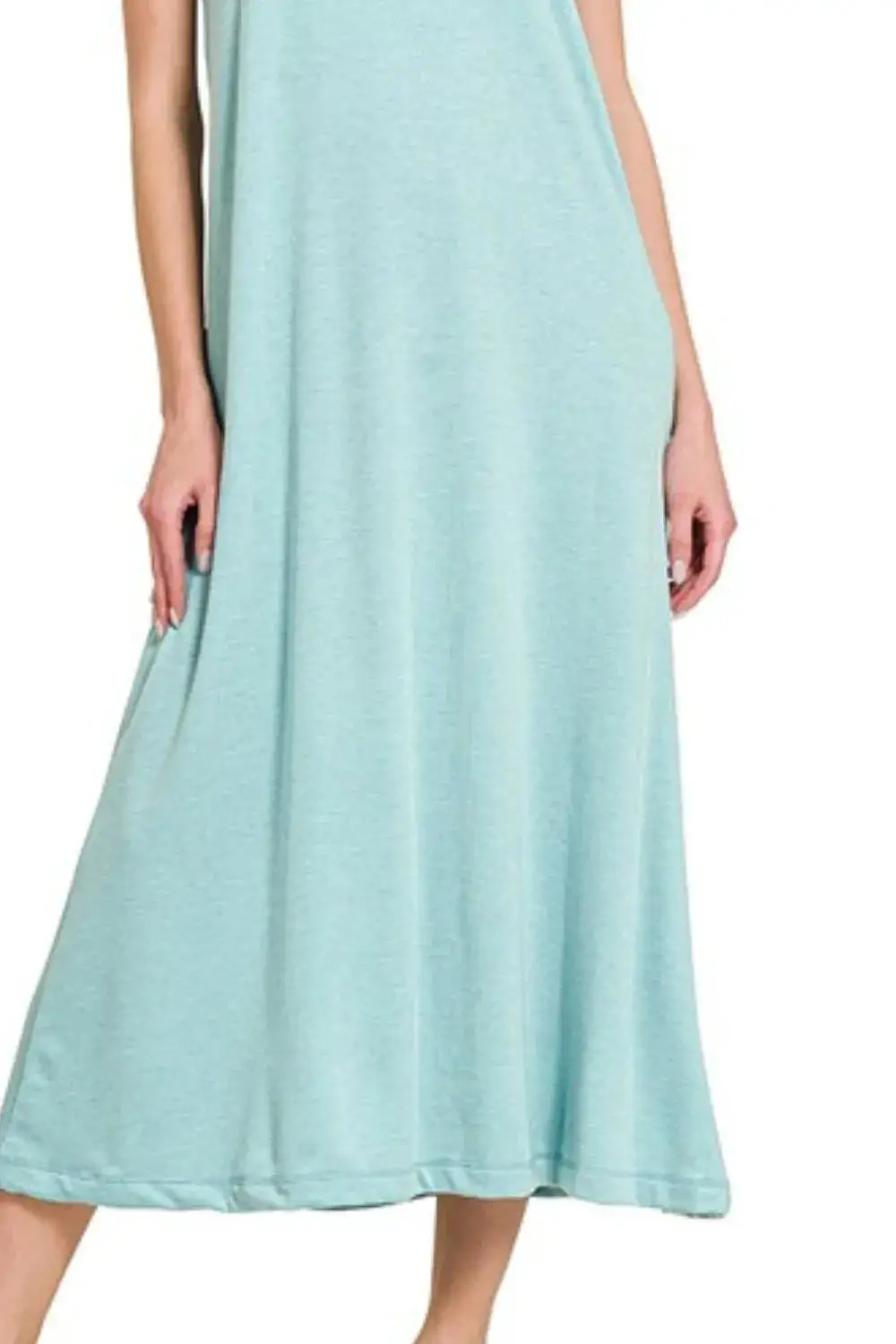 French Terry Twisted Strap Midi Dress