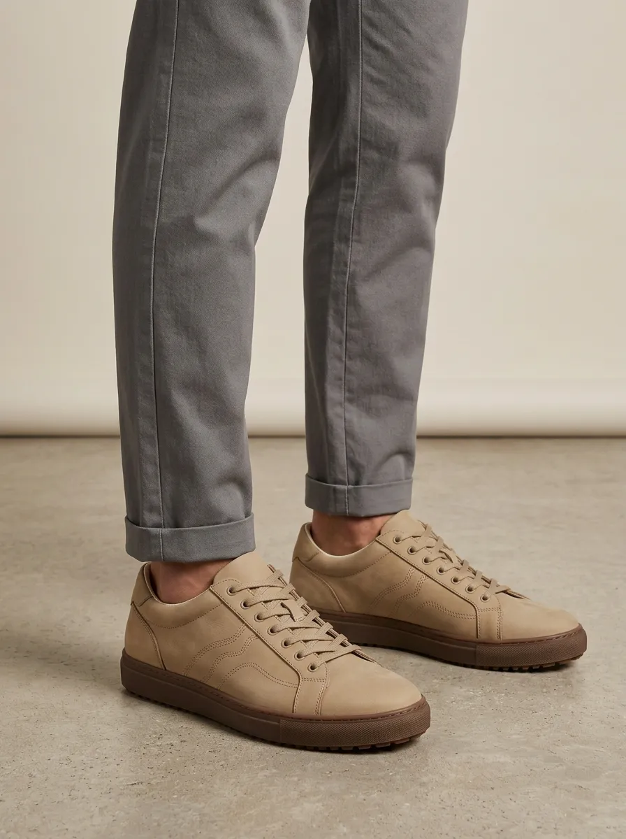 Men's Everyday Minimalist Suede Leather Printed Casual Shoes