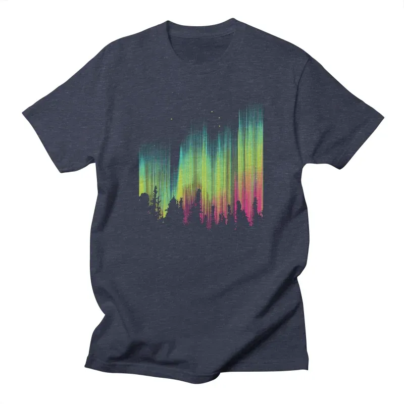 Fashionable Aurora Print Men's Short Sleeve