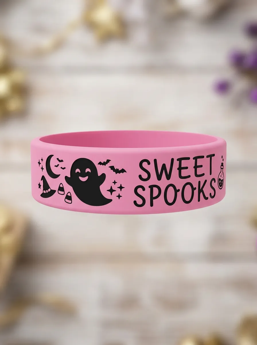 Moonlit Ghost Halloween Graphic Wristband