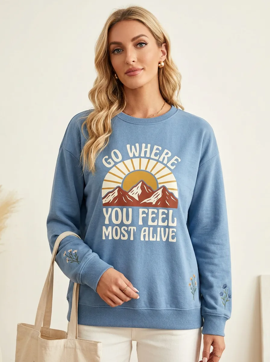 Nature Lover Mountain Sun Sweatshirt