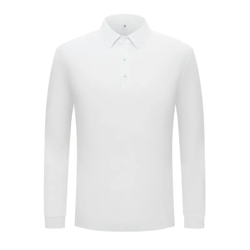 Men's Snap-Button Long-Sleeve Polo Shirt