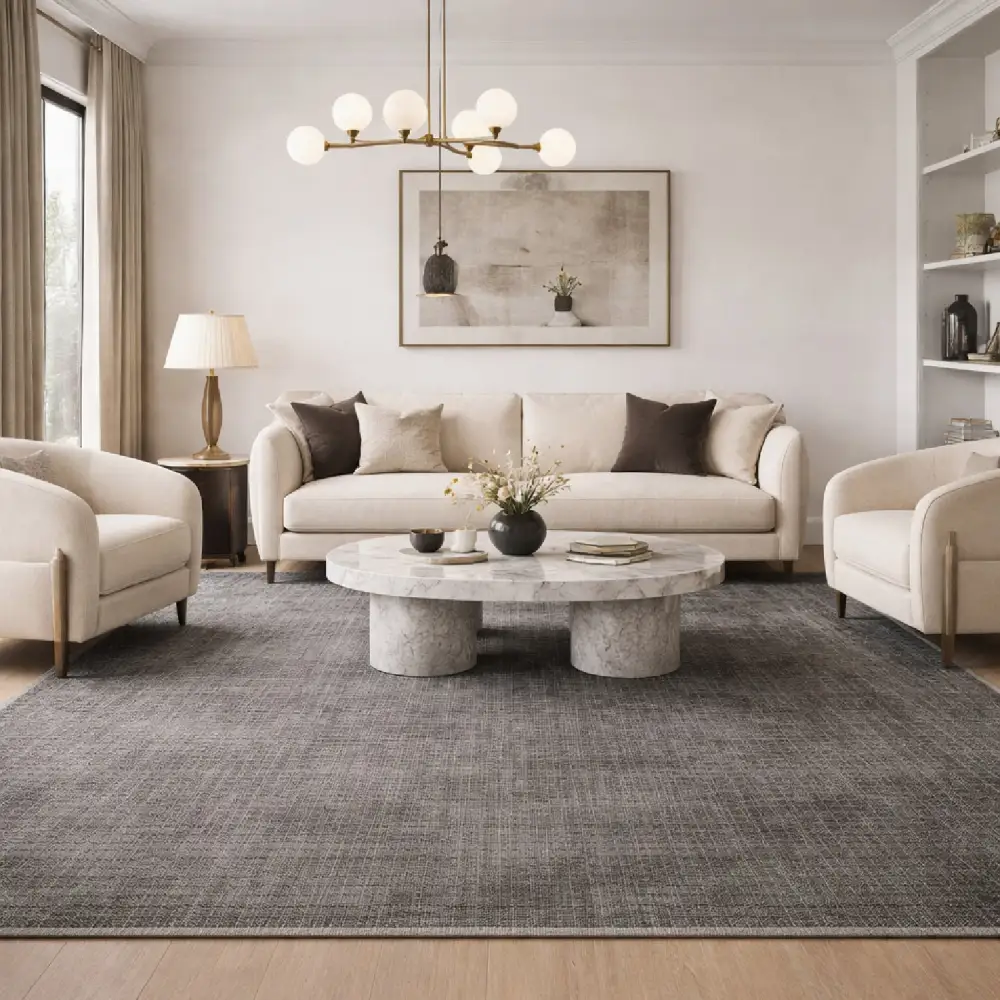 Hand-Loomed Square Pattern Carpet