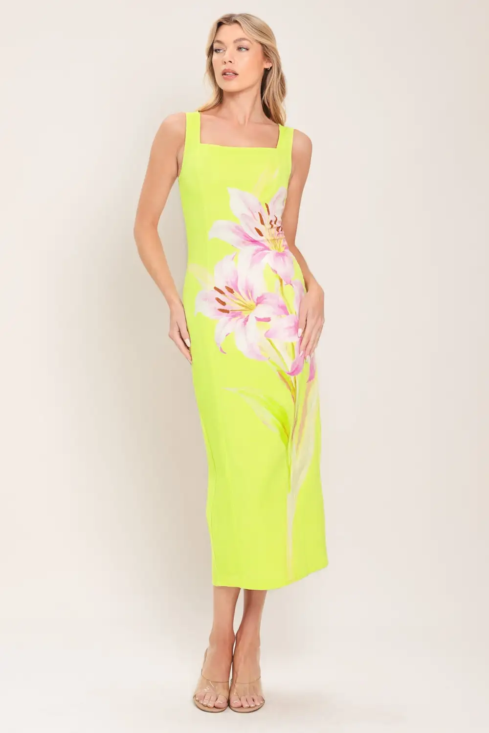 Sleeveless Cotton Printed Midi Dress