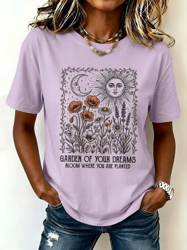 Celestial Floral Garden T-Shirt
