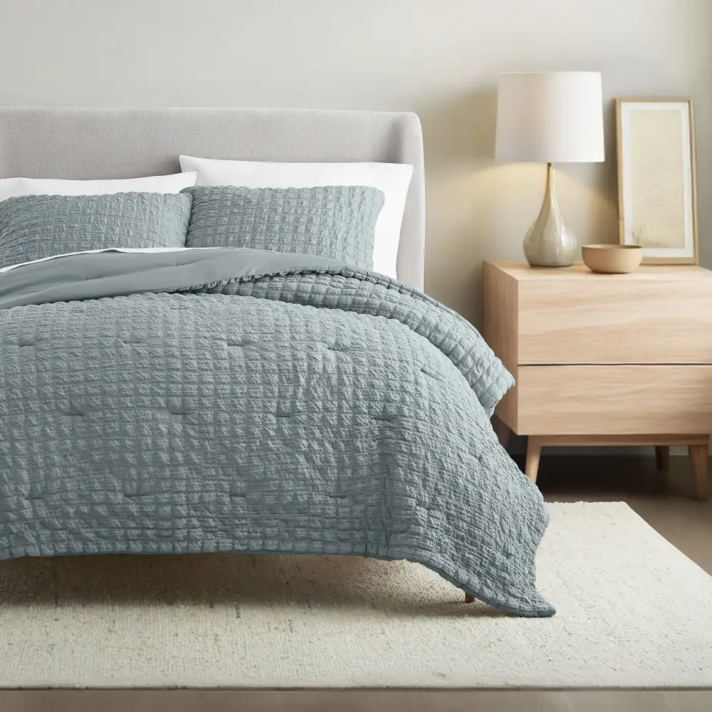 Seersucker Box Textured Down Alternative Comforter Set