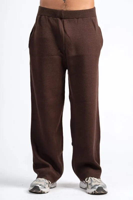 Brown Relaxed Knit Lounge Pants