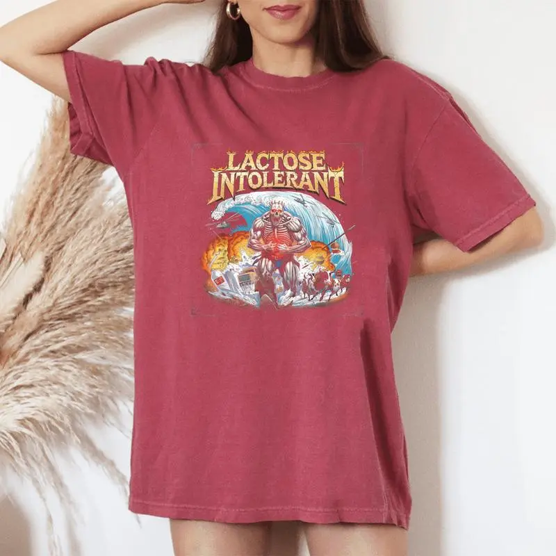 Lactose Intolerant Tummy Meme Sarcasm Women's Oversized Comfort T-Shirt
