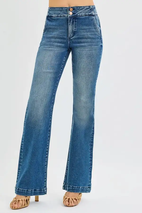 High Rise Bootcut Stretch Jeans