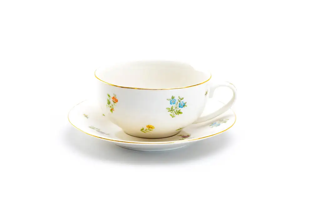 Spring Flowers Porcelain Tea Cup And Saucer