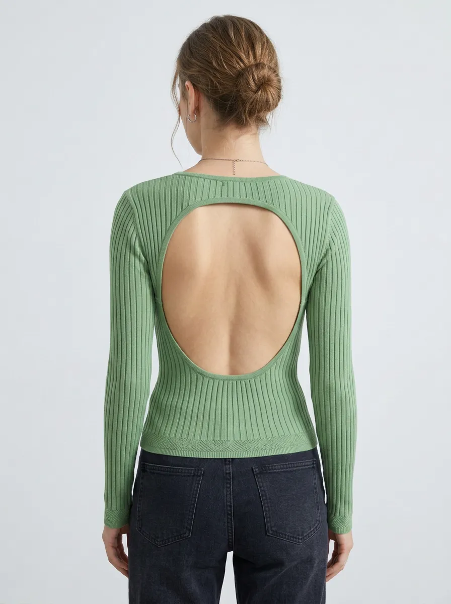 Women's Open Back Ribbed Knit Camisole