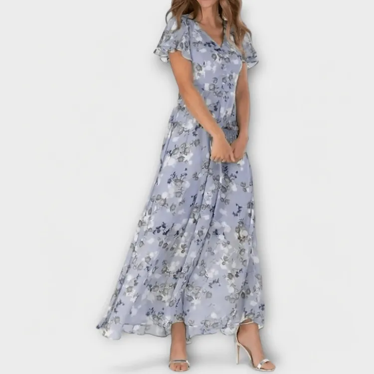 Floral Chiffon Flowing Maxi Dress